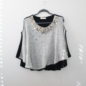 Chic Embroidery Sleeveless Knit Blouse